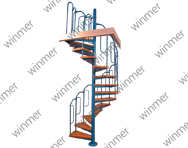 DSM115 - Mavi Renkli Döner Merdiven